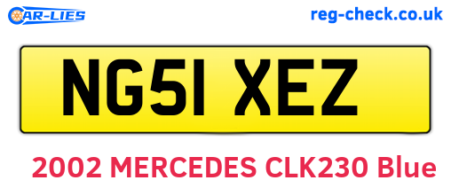 NG51XEZ are the vehicle registration plates.