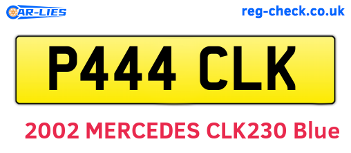 P444CLK are the vehicle registration plates.