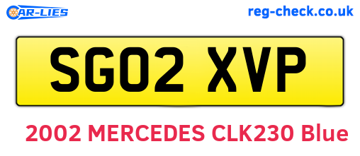 SG02XVP are the vehicle registration plates.