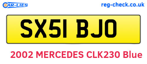 SX51BJO are the vehicle registration plates.
