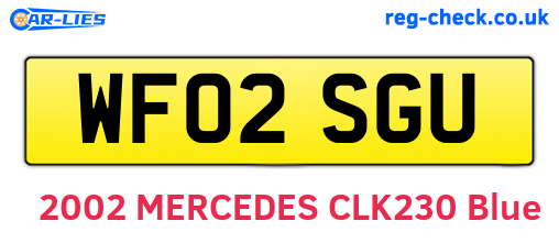 WF02SGU are the vehicle registration plates.