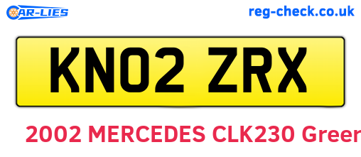 KN02ZRX are the vehicle registration plates.