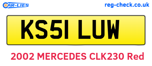 KS51LUW are the vehicle registration plates.