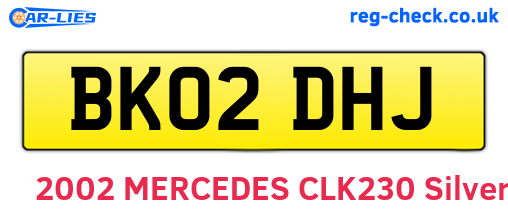 BK02DHJ are the vehicle registration plates.