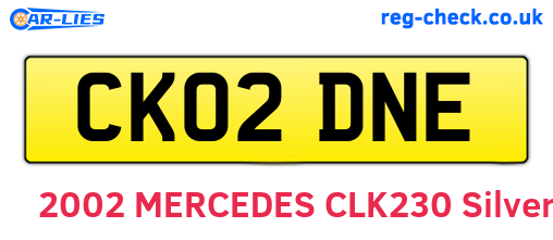 CK02DNE are the vehicle registration plates.