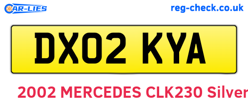 DX02KYA are the vehicle registration plates.