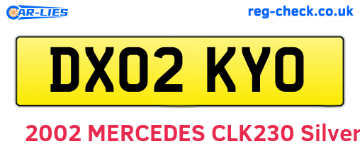 DX02KYO are the vehicle registration plates.