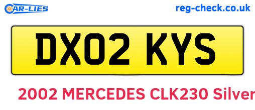 DX02KYS are the vehicle registration plates.