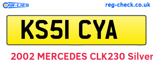 KS51CYA are the vehicle registration plates.