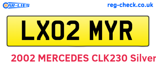 LX02MYR are the vehicle registration plates.