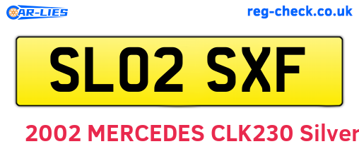 SL02SXF are the vehicle registration plates.