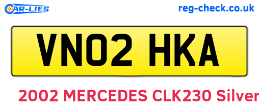VN02HKA are the vehicle registration plates.
