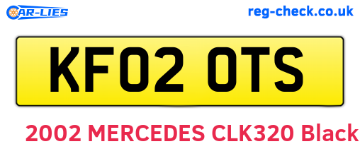KF02OTS are the vehicle registration plates.