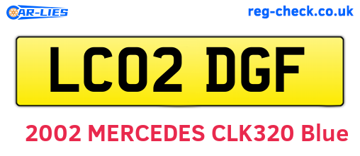 LC02DGF are the vehicle registration plates.