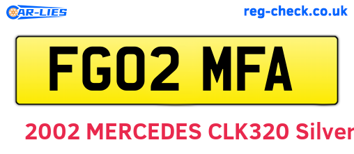 FG02MFA are the vehicle registration plates.
