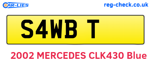 S4WBT are the vehicle registration plates.
