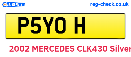 P5YOH are the vehicle registration plates.