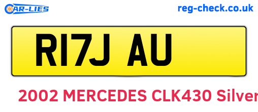 R17JAU are the vehicle registration plates.