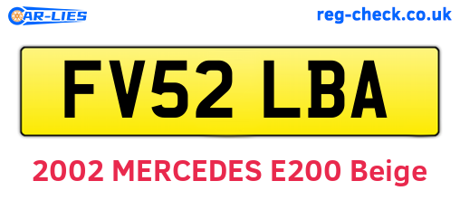 FV52LBA are the vehicle registration plates.