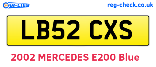 LB52CXS are the vehicle registration plates.