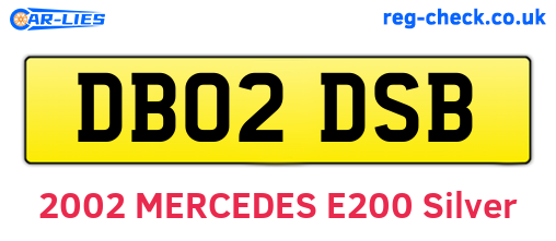 DB02DSB are the vehicle registration plates.