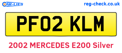 PF02KLM are the vehicle registration plates.