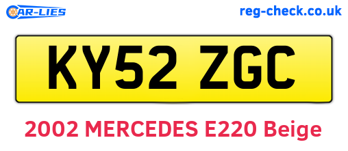 KY52ZGC are the vehicle registration plates.