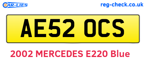 AE52OCS are the vehicle registration plates.