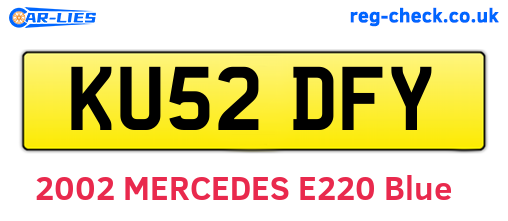 KU52DFY are the vehicle registration plates.