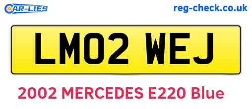 LM02WEJ are the vehicle registration plates.
