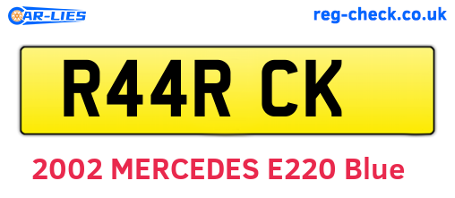 R44RCK are the vehicle registration plates.