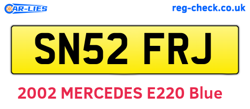 SN52FRJ are the vehicle registration plates.