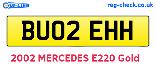 BU02EHH are the vehicle registration plates.