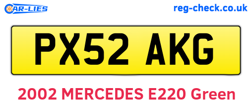 PX52AKG are the vehicle registration plates.