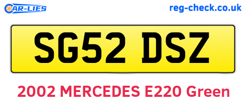 SG52DSZ are the vehicle registration plates.