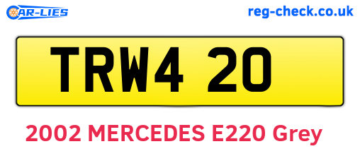TRW420 are the vehicle registration plates.