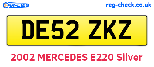 DE52ZKZ are the vehicle registration plates.