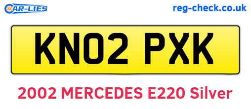 KN02PXK are the vehicle registration plates.