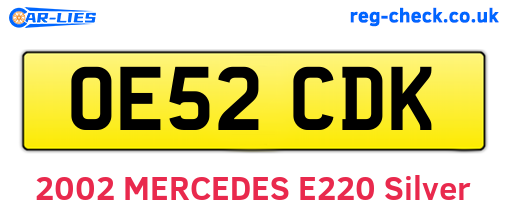 OE52CDK are the vehicle registration plates.