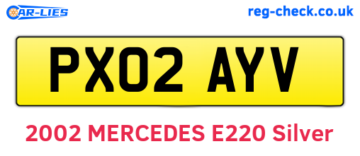 PX02AYV are the vehicle registration plates.