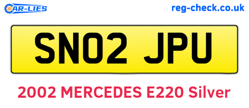 SN02JPU are the vehicle registration plates.