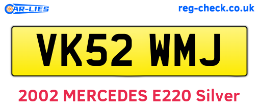 VK52WMJ are the vehicle registration plates.
