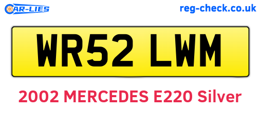WR52LWM are the vehicle registration plates.