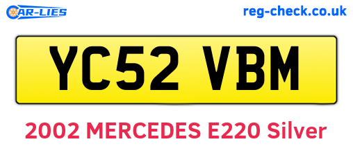 YC52VBM are the vehicle registration plates.