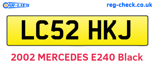 LC52HKJ are the vehicle registration plates.