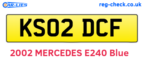 KS02DCF are the vehicle registration plates.