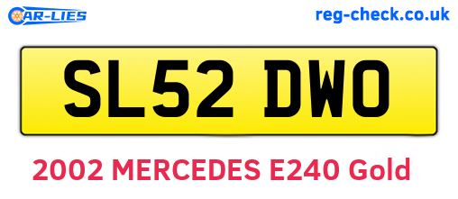SL52DWO are the vehicle registration plates.