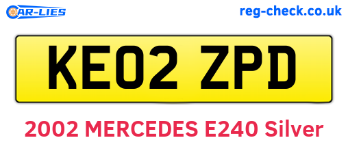 KE02ZPD are the vehicle registration plates.