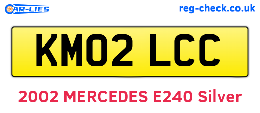 KM02LCC are the vehicle registration plates.