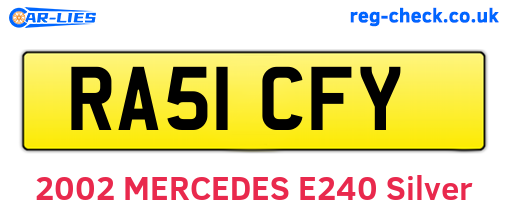 RA51CFY are the vehicle registration plates.